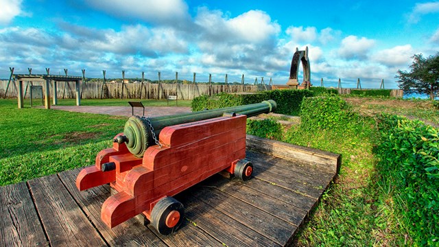 cannon in fort exhibit